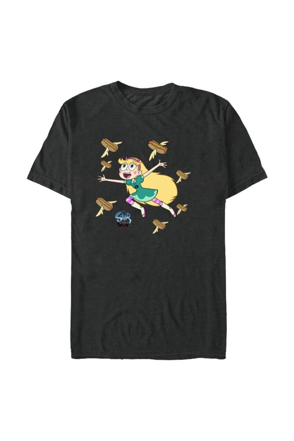 Channel Star vs. The Forces of Evil Hot Dog - Short Sleeve Blended T-Shirt for Adults - Customized-Dark Heather