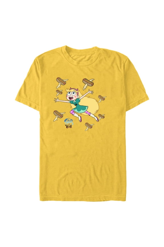 Channel Star vs. The Forces of Evil Hot Dog - Short Sleeve Blended T-Shirt for Adults - Customized-Yellow