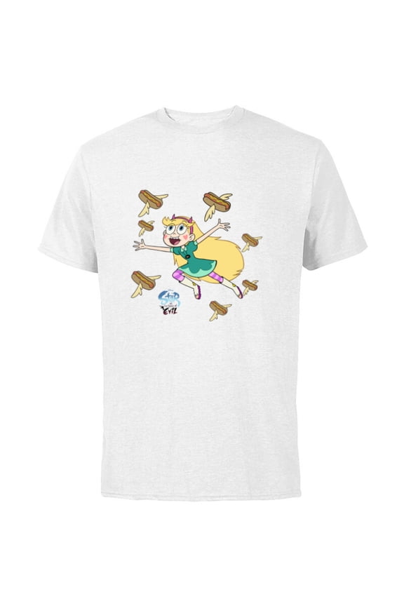 Channel Star vs. The Forces of Evil Hot Dog - Short Sleeve Cotton T-Shirt for Adults - Customized-White
