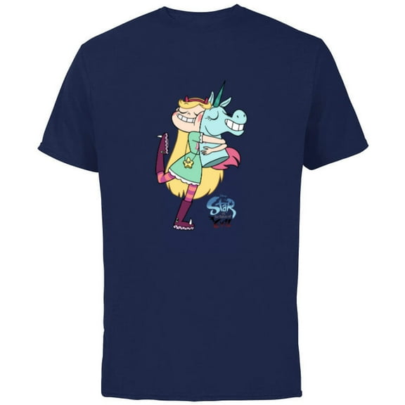 Disney Channel Star vs. The Forces of Evil - Short Sleeve Cotton T-Shirt for Adults - Customized-Navy