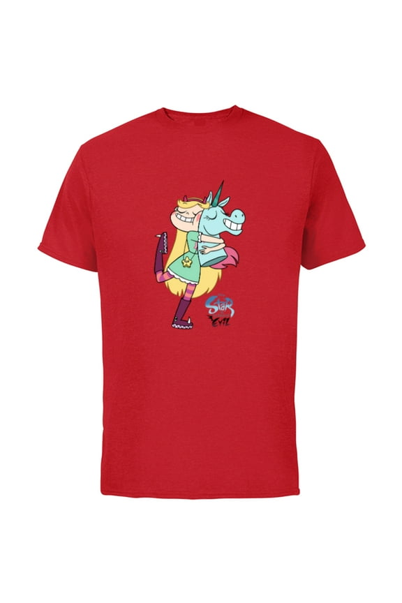 Channel Star vs. The Forces of Evil - Short Sleeve Cotton T-Shirt for Adults - Customized-Red