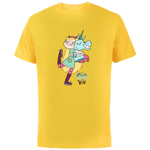 Disney Channel Star vs. The Forces of Evil - Short Sleeve Cotton T-Shirt for Adults - Customized-Yellow