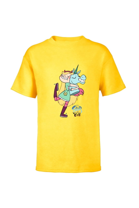 Channel Star vs. The Forces of Evil - Short Sleeve T-Shirt for Kids - Customized-Yellow