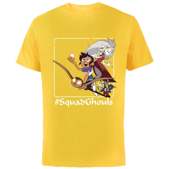 Disney Channel The Owl House #SquadGhouls - Short Sleeve Cotton T-Shirt for Adults -Customized-Yellow