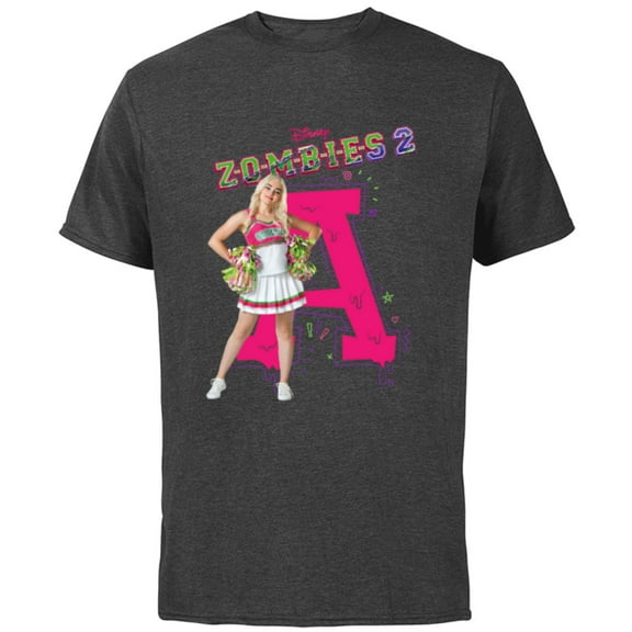Disney Channel Zombies 2 Addison Cheer A - Short Sleeve Cotton T-Shirt for Adults- Customized-Charcoal