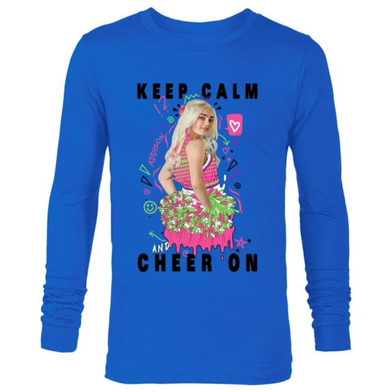 Disney Channel Zombies 2 Addison Keep Calm and Cheer On - Long Sleeve T-Shirt for Men- Customized-Royal