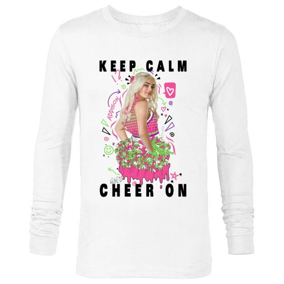 Disney Channel Zombies 2 Addison Keep Calm and Cheer On - Long Sleeve T-Shirt for Men- Customized-White