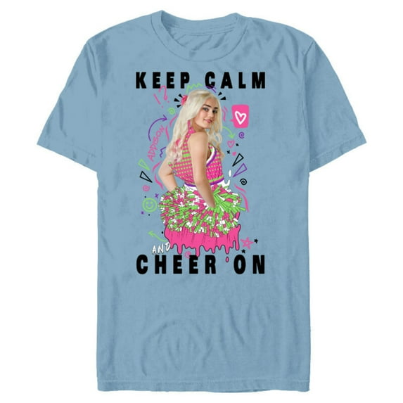 Disney Channel Zombies 2 Addison Keep Calm and Cheer On - Short Sleeve Blended T-Shirt for Adults- Customized-Ocean Blue