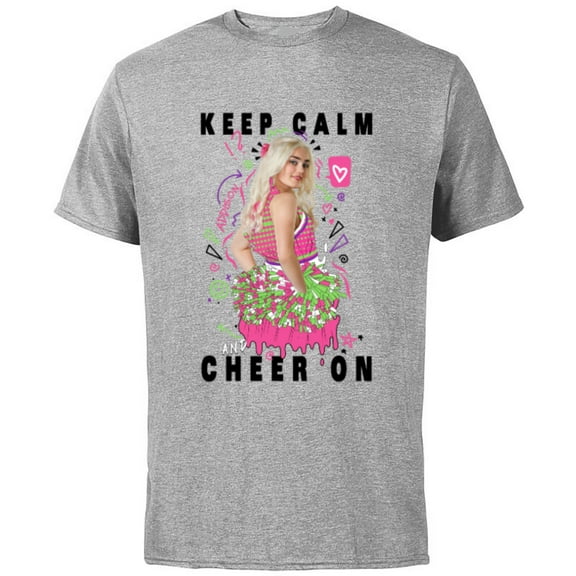 Disney Channel Zombies 2 Addison Keep Calm and Cheer On - Short Sleeve Cotton T-Shirt for Adults- Customized-Athletic Heather