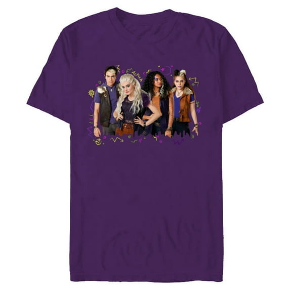 Disney Channel Zombies 2 Addison and Werewolves - Short Sleeve Blended T-Shirt for Adults- Customized-Purple