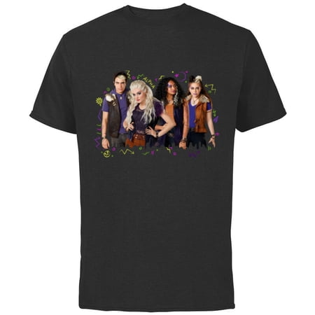 Disney Channel Zombies 2 Addison and Werewolves - Short Sleeve Cotton T-Shirt for Adults- Customized-Black