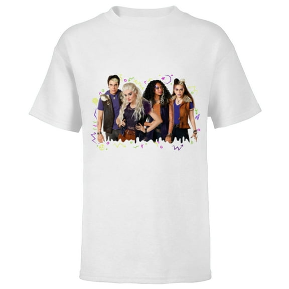 Disney Channel Zombies 2 Addison and Werewolves - Short Sleeve T-Shirt for Kids- Customized-White