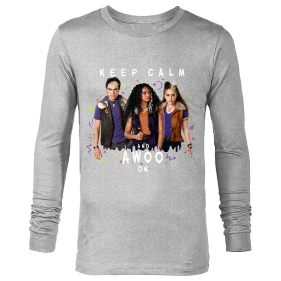 Disney Channel Zombies 2 Keep Calm and Awoo On - Long Sleeve T-Shirt for Men- Customized-Athletic Heather