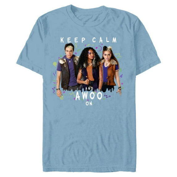 Disney Channel Zombies 2 Keep Calm and Awoo On - Short Sleeve Blended T-Shirt for Adults- Customized-Ocean Blue