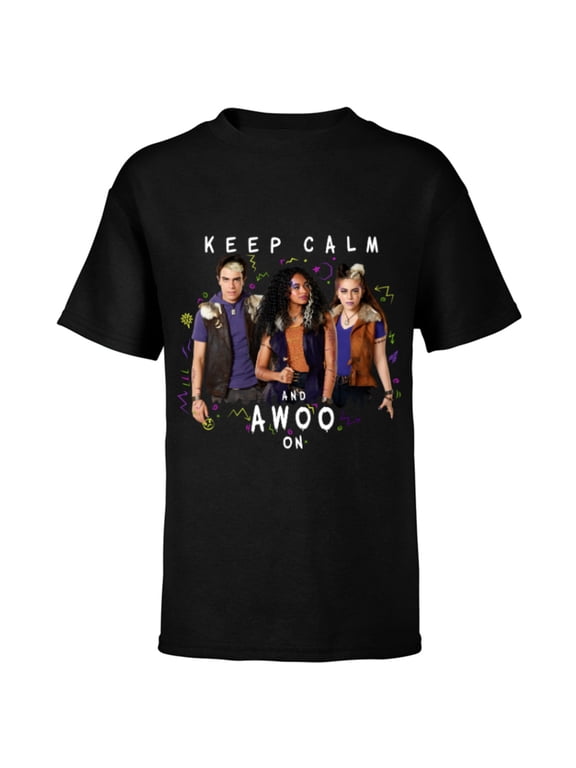 Channel Zombies 2 Keep Calm and Awoo On - Short Sleeve T-Shirt for Kids- Customized-Black