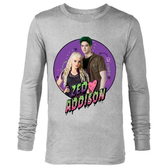 Disney Channel Zombies 2 Zed and Addison Love - Long Sleeve T-Shirt for Men- Customized-Athletic Heather
