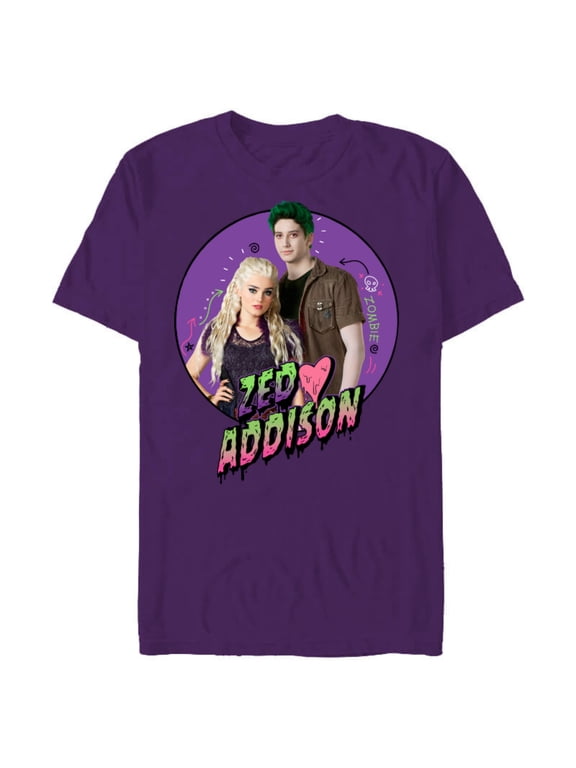 Channel Zombies 2 Zed and Addison Love - Short Sleeve Blended T-Shirt for Adults- Customized-Purple
