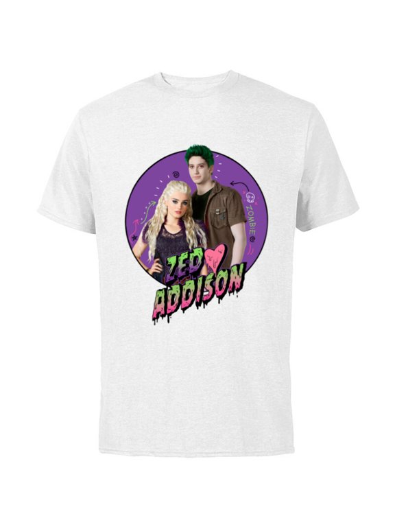Channel Zombies 2 Zed and Addison Love - Short Sleeve Cotton T-Shirt for Adults- Customized-White