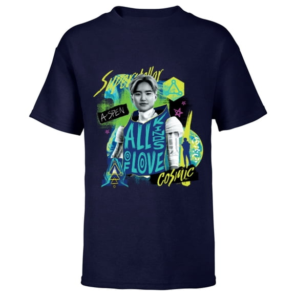 Disney Channel Zombies 3 A-Spen Alien All Kinds of Love - Short Sleeve T-Shirt for Kids - Customized-Navy