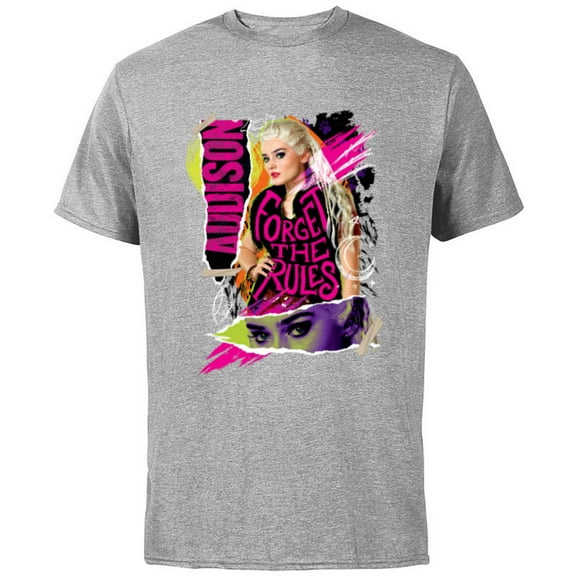 Disney Channel Zombies 3 Addison Forget the Rules - Short Sleeve Cotton T-Shirt for Adults - Customized-Athletic Heather