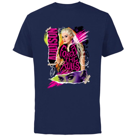 Disney Channel Zombies 3 Addison Forget the Rules - Short Sleeve Cotton T-Shirt for Adults - Customized-Navy