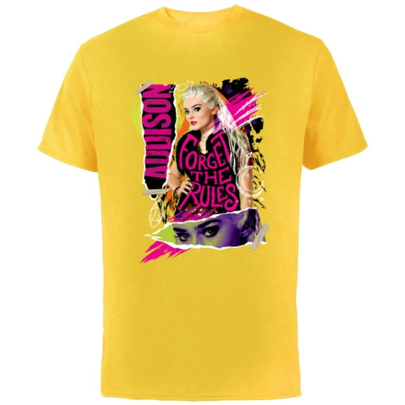 Disney Channel Zombies 3 Addison Forget the Rules - Short Sleeve Cotton T-Shirt for Adults - Customized-Yellow