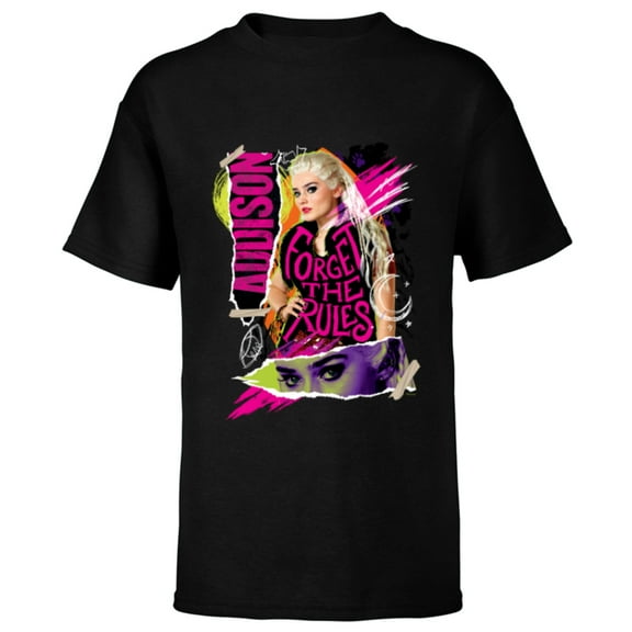 Disney Channel Zombies 3 Addison Forget the Rules - Short Sleeve T-Shirt for Kids - Customized-Black