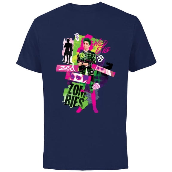 Disney Channel Zombies 3 Zed Wild Style Z-O-M-B-I-E-S 3 - Short Sleeve Cotton T-Shirt for Adults - Customized-Navy