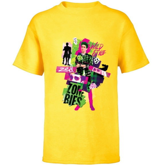 Disney Channel Zombies 3 Zed Wild Style Z-O-M-B-I-E-S 3 - Short Sleeve T-Shirt for Kids - Customized-Yellow