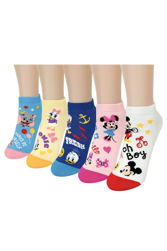 Character Ankle Socks 5 Pairs Set,  Multicolor Set Collection