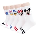 thumbnail image 1 of Disney Character Crew Socks, 5 Pairs Set, Mickey Mouse Minnie Donald Daisy Pooh, Multi-Color, 1 of 7
