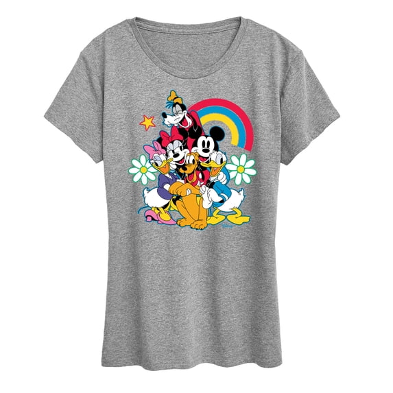 Disney - Character Group Rainbow Flower - Women's Short Sleeve Graphic T-Shirt