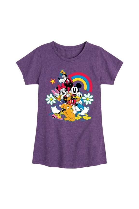 - Character Group Rainbow Flower - Youth Girls Short Sleeve Graphic T-Shirt