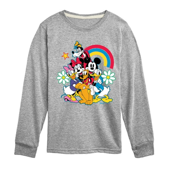 Disney - Character Group Rainbow Flower - Youth Long Sleeve Graphic T-Shirt