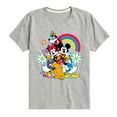 thumbnail image 1 of Disney - Character Group Rainbow Flower - Youth Short Sleeve Graphic T-Shirt, 1 of 5