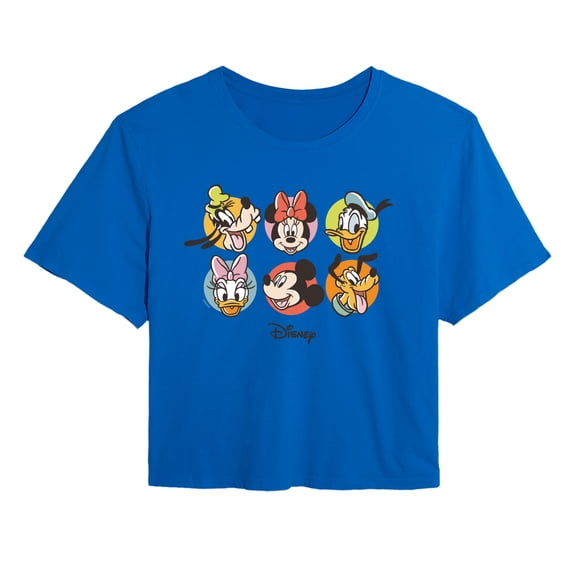 Disney - Character Heads Women's Cropped Graphic T-Shirt