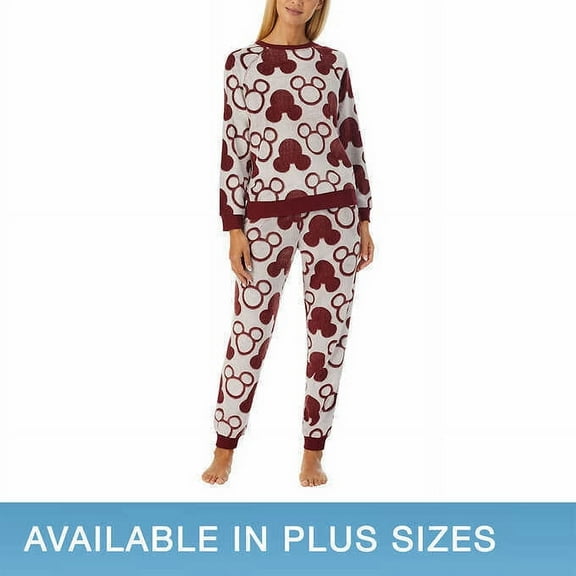 Disney Character Ladies' Fleece 2-piece Pajama Set 1421925 (Large, Red)