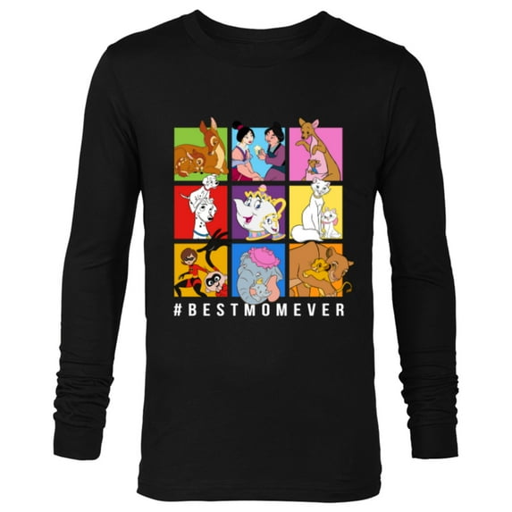 Disney Characters #BestMomEver Mother's Day - Long Sleeve T-Shirt for Men - Customized-Black