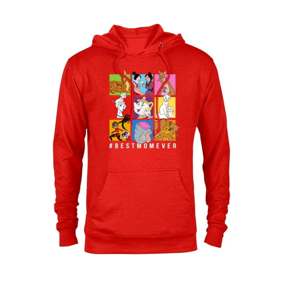 Disney Characters #BestMomEver Mother's Day - Pullover Hoodie for Adults - Customized-Red