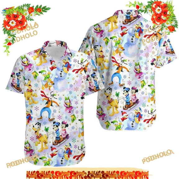 Disney Characters Collection Hawaiian Shirt, Disney Hawaiian Shirt