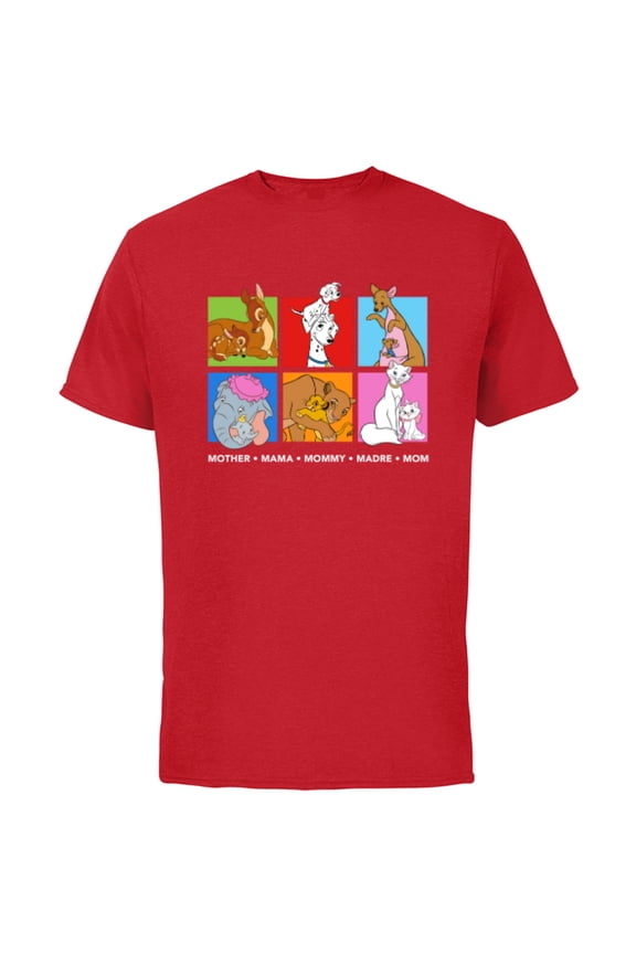 Characters Colorful Mother's Day - Short Sleeve Cotton T-Shirt for Adults - Customized-Red