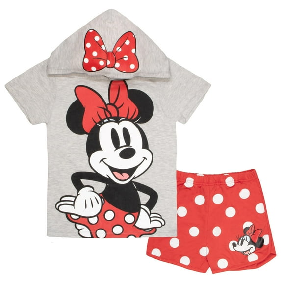 Disney Characters Girls 2-Piece Kids Clothing Set - Hoodie T-Shirt & Shorts 2-Pack Bundle Set for Girls (Size 5-4T)