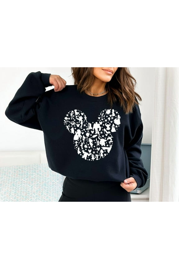 Characters Mickey Head Sweatshirt, Disney Family Matching Sweater, Disney Characters Family Tee, Travel To Disneyworld, S-5XL Sweatshirt