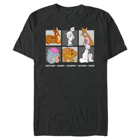 Disney Characters Neutral Mother's Day - Short Sleeve Blended T-Shirt for Adults - Customized-Dark Heather