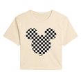 thumbnail image 1 of Disney - Checkerboard Mickey Ears Cropped Graphic T-Shirt, 1 of 4