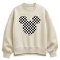 thumbnail image 1 of Disney - Checkerboard Mickey Ears Oversized Fleece Crew Sweatshirt, 1 of 4