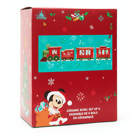 Disney Cheer Mickey Mouse and Friends Holiday Train Bowl Set New with Box