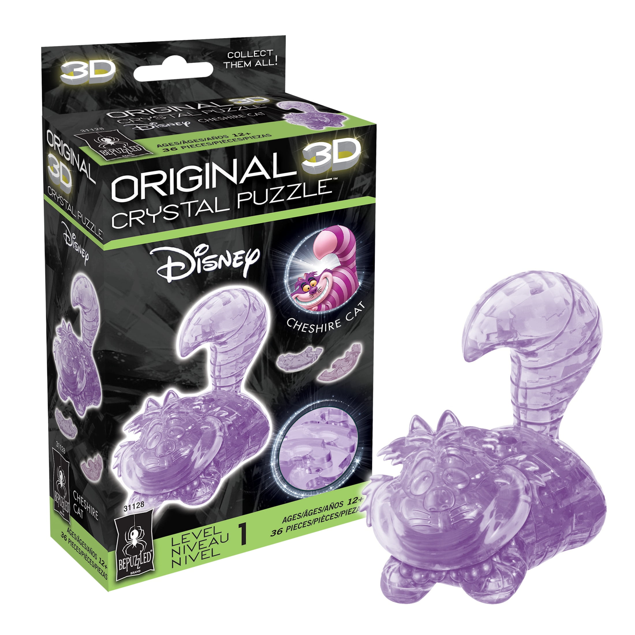 Original 3D Crystal Puzzle Cheshire Cat Disney Alice in Wonderland
