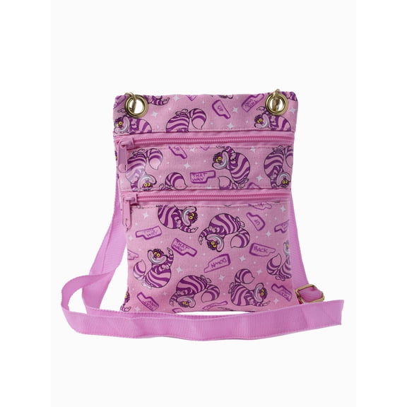 Disney Cheshire Cat Passport Bag Crossbody Purse Travel Alice in Wonderland