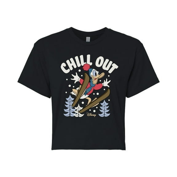 Disney - Chill Out - Juniors Cropped Cotton Blend T-Shirt